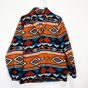 Vintage Angderson Southwestern Aztec Boho Fleece Jacket Small